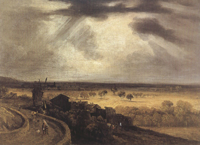 Georges Michel Landscape with Windmill,View from Montmartre (mk22)